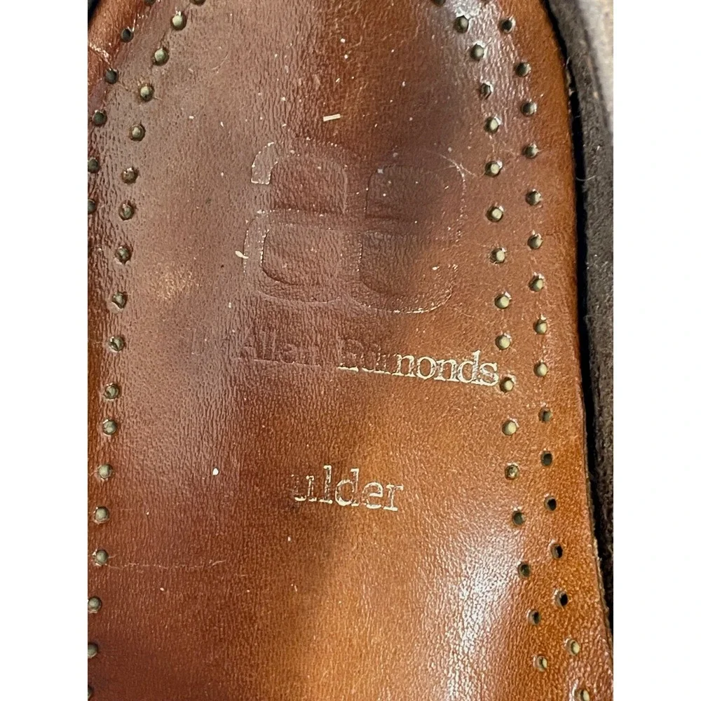 Allen Edmonds 9 1/2D Men Boulder Loafer Dark Brown Leather Driving Shoe Slip On
